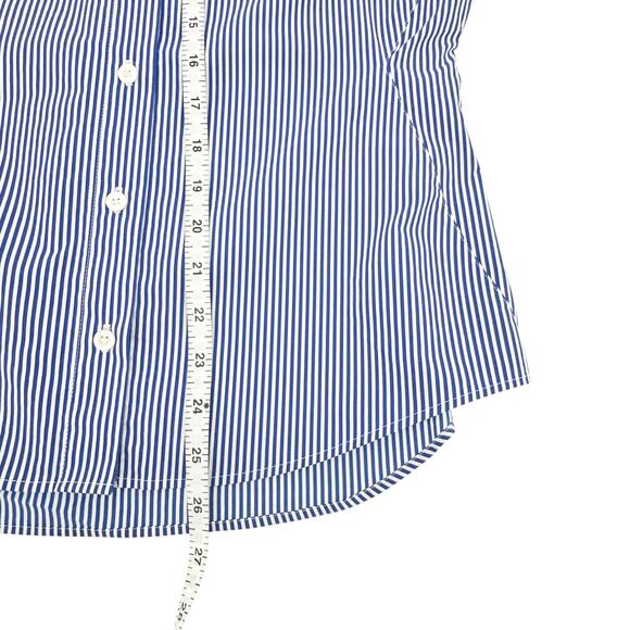 FRAME Button Down Striped Rolled Sleeve Top S - Picture 9 of 9